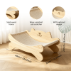 Cat Scratcher Bed for Indoor Cats Kitten Bed Cat Hammock with Solid Wood Frame Wear Resistant Sisal Backrest Design Cats Scratcher Lounge