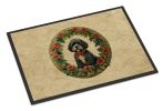 NEW Portuguese Water Dog Christmas Flowers Doormat Front Door Mat Indoor Outdoor Rugs for Entryway, Non Slip Washable Low Pile, 18H X 27W