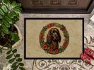 Boykin Spaniel Christmas Flowers Doormat Front Door Mat Indoor Outdoor Rugs for Entryway, Non Slip Washable Low Pile, 24H X 36W