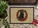 Belgian Sheepdog Christmas Flowers Doormat Front Door Mat Indoor Outdoor Rugs for Entryway, Non Slip Washable Low Pile, 24H X 36W