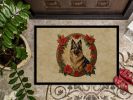 Belgian Tervuren Christmas Flowers Doormat Front Door Mat Indoor Outdoor Rugs for Entryway, Non Slip Washable Low Pile, 24H X 36W