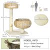 Beige 28" Cat Tree with Scratching Post Tower Double Beds for Cats Furniture Tree Scratcher Cat Tower Beige