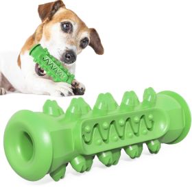 Bite Resistant and Dental Cleaning Dog Chew Toy; Interactive Dog Squeaky Toys (Color: Basic Green, size: C)