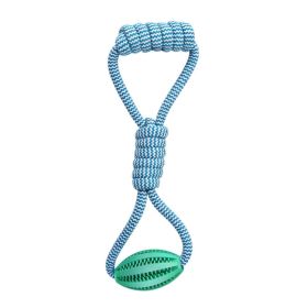 Pet Cotton Rope Hand Pull Leakage Food Ball Teeth Cleaning Toys (Type: Pet Toys, Color: Blue)