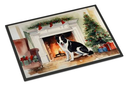 NEW Karelian Bear Dog Cozy Christmas Doormat Front Door Mat Indoor Outdoor Rugs for Entryway, Non Slip Washable Low Pile, 18H X 27W (Default: Default)