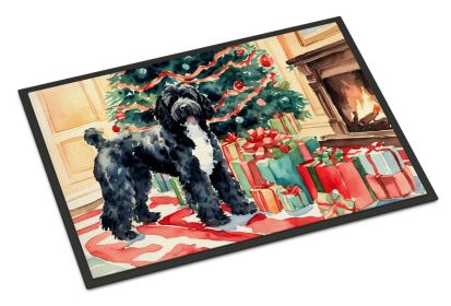 NEW Portuguese Water Dog Cozy Christmas Doormat Front Door Mat Indoor Outdoor Rugs for Entryway, Non Slip Washable Low Pile, 18H X 27W (Default: Default)