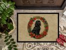 Cocker Spaniel Christmas Flowers Doormat Front Door Mat Indoor Outdoor Rugs for Entryway, Non Slip Washable Low Pile, 24H X 36W